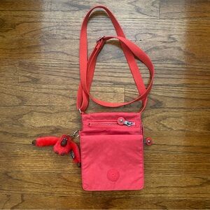 Small Kipling Red Crossbody Bag with Keychain